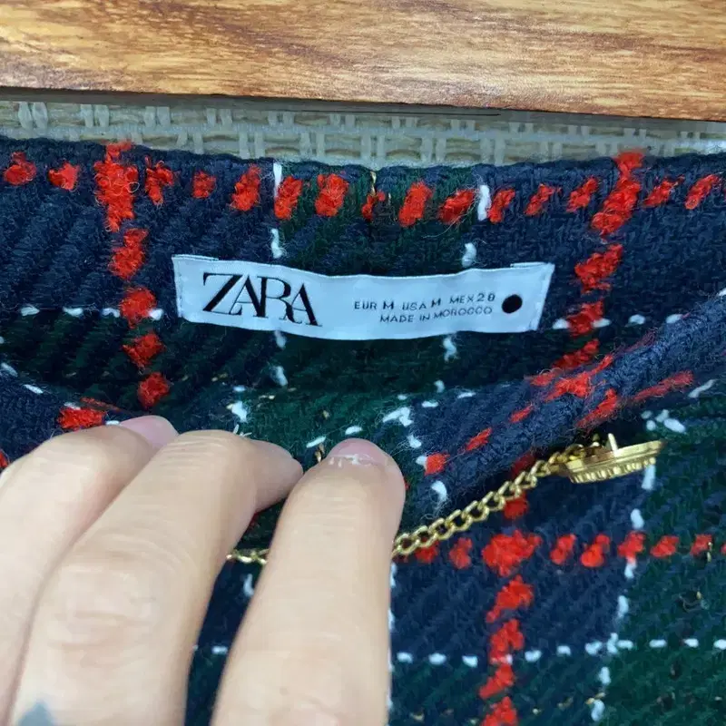 자라 ZARA 체크 미니스커트 치마 28인치 A07819