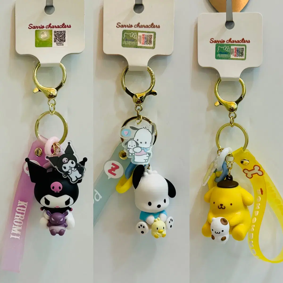 Sanrio Miniso Kuromi Pochaco Pom Pom Purine Keyring