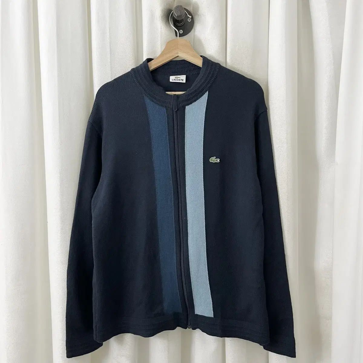 Lacoste navy bloo knit zip-up