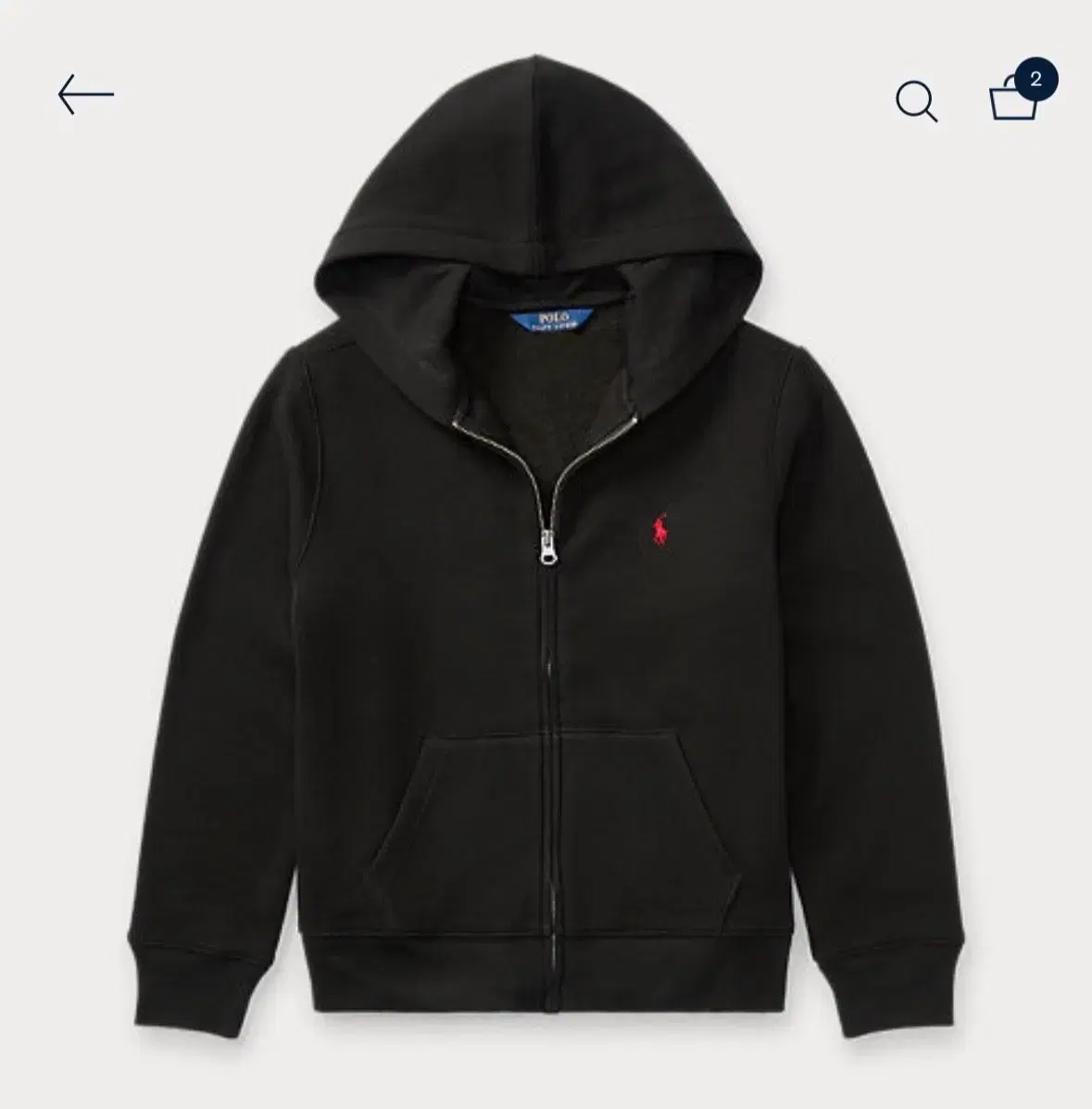 Polo Boys' Hooded Zip-Up Black XL