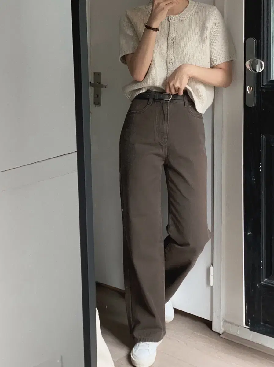 Slow & Today Mute Brown Dying Denim Pants