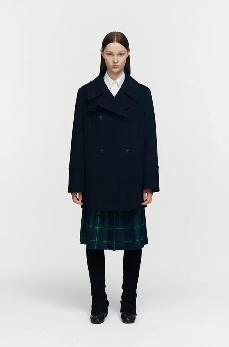 버뮬라 WOOL PEA COAT (NAVY)