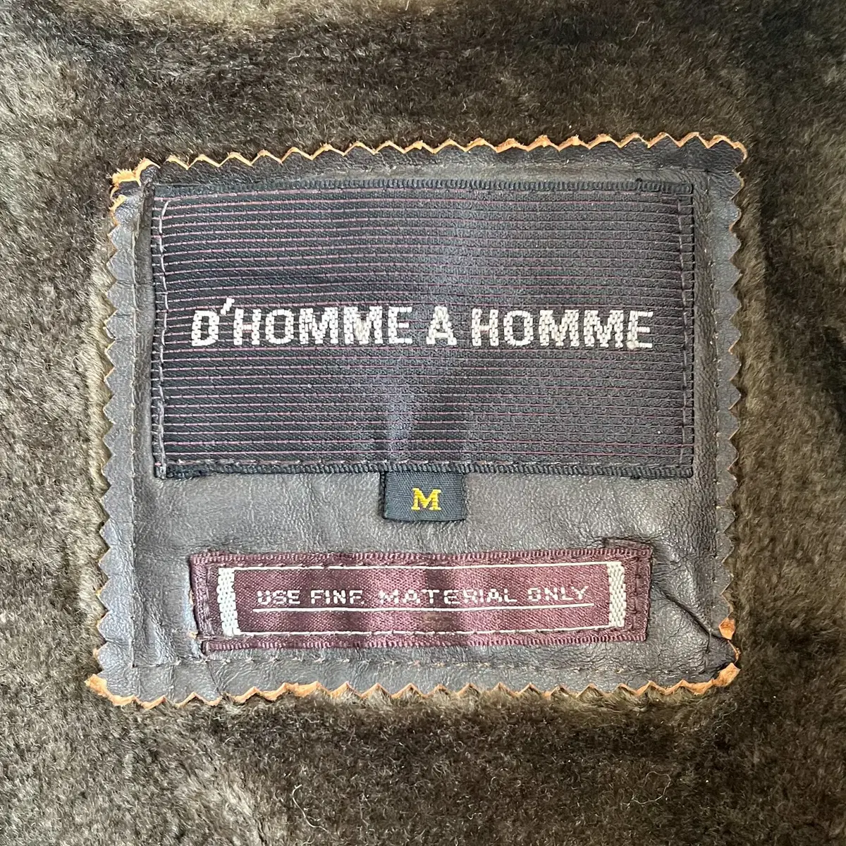 D'Homme A Homme 쉐링 퍼 카라 램 레더 자켓