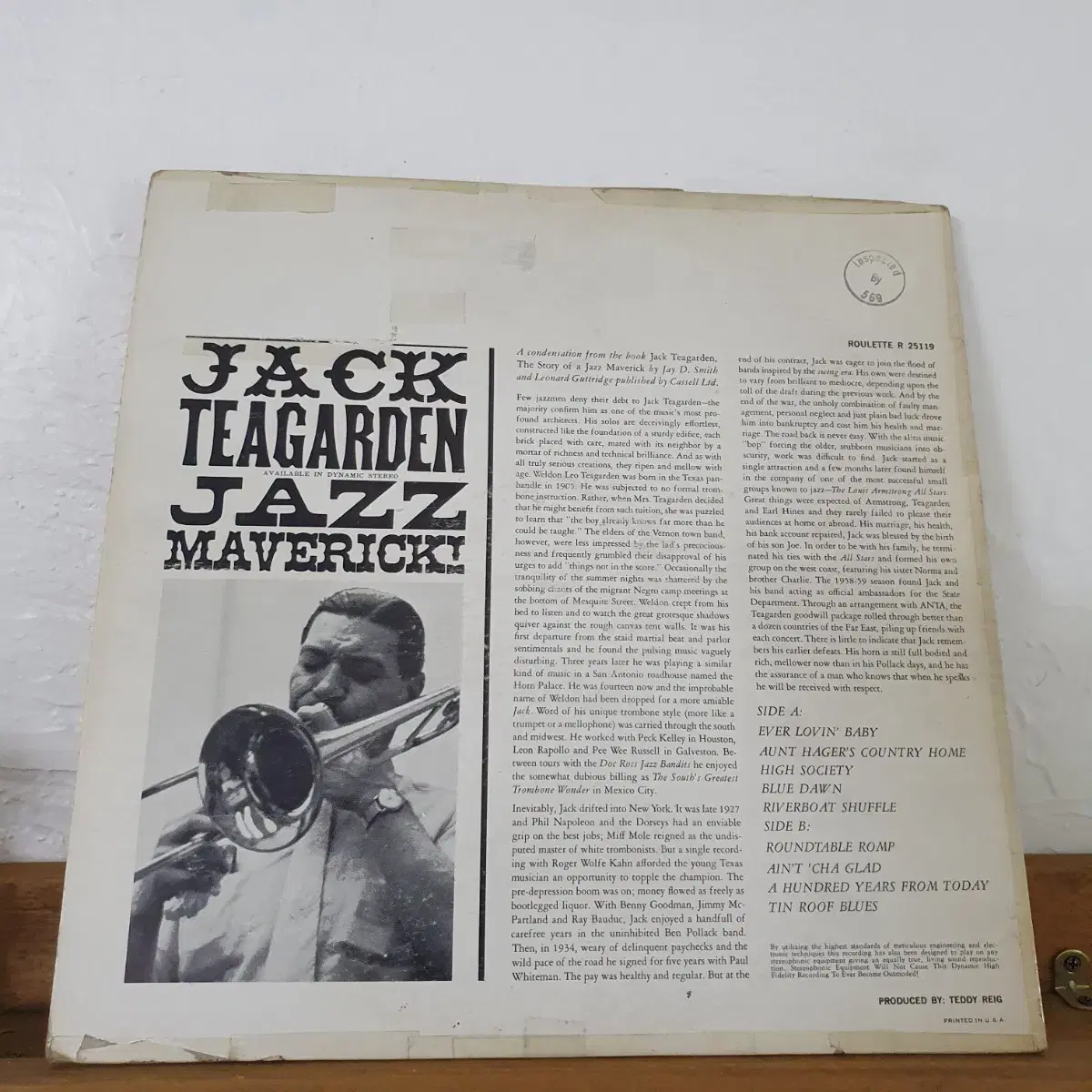 JACK TEAGARDEN-JAZZ MAVERICK  LP  미국원반