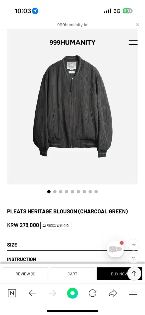 (2) 999휴머니티 PLEATS HERITAGE BLOUSON