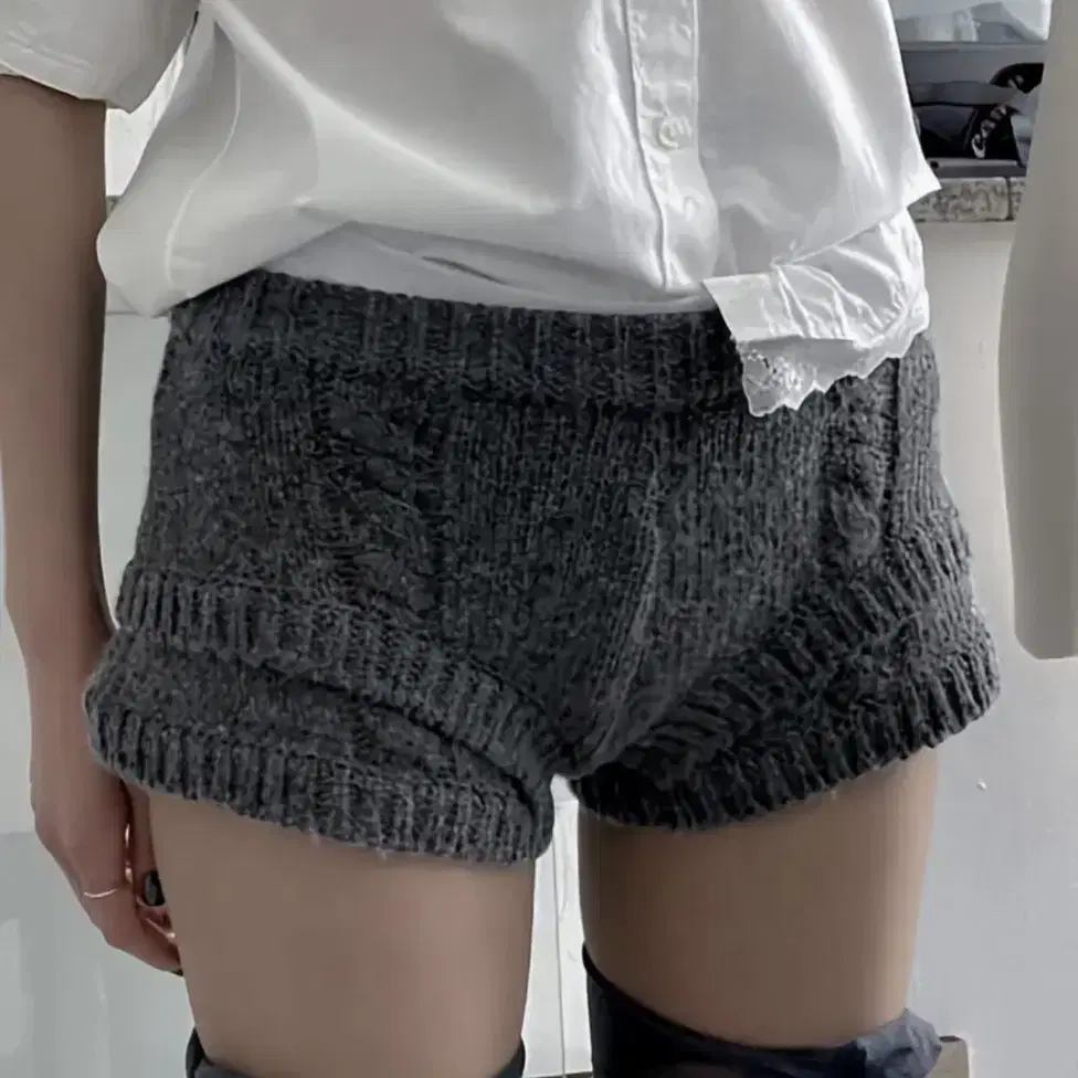 Highwaist knit short pants