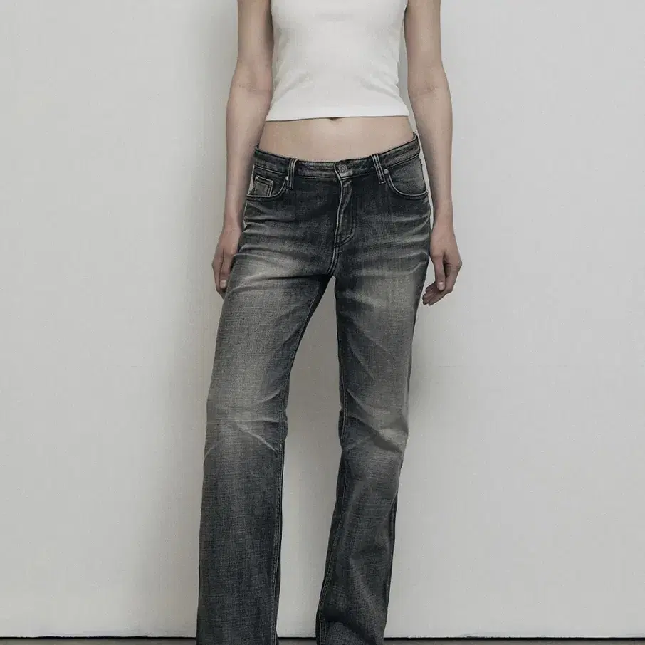 보헤미안서울 CRUMPLED WASHING DENIM PANTS GRAY