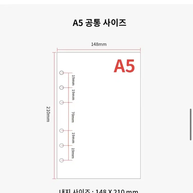 6공 다이어리 속지 a5 a6와이드 루카랩 프롬예 이널