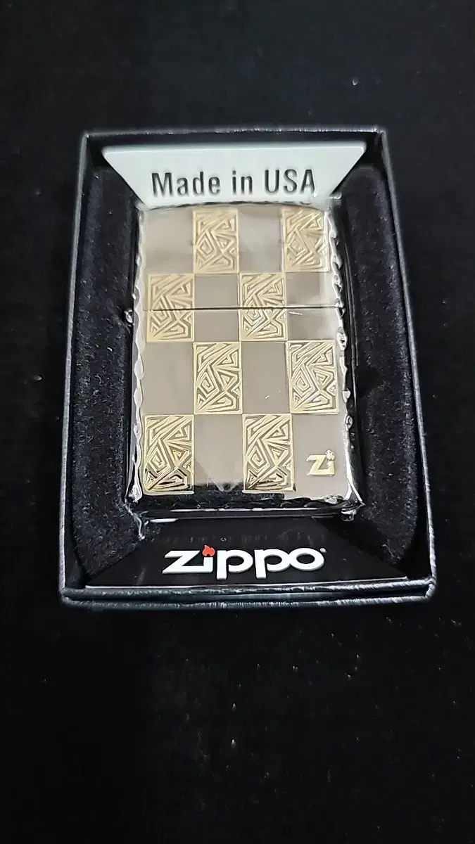 (새상품)지포 Zippo BLOCK 2  BLACK (메탈 가스캣 장착)