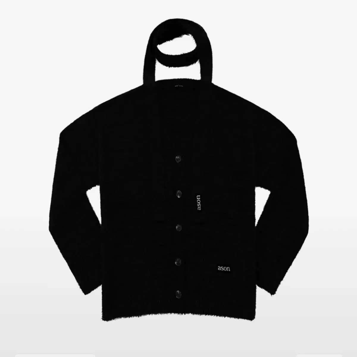 애즈온 가디건 블랙 LUCA TIE CARDIGAN / BLACK