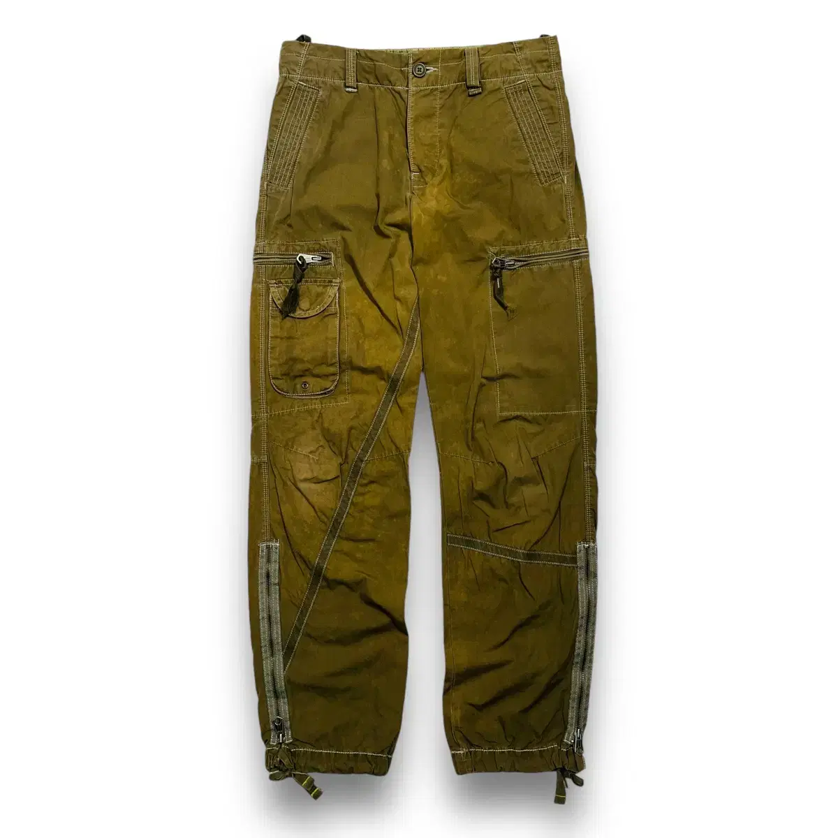 Deta y2k india asymmetrical multi-pocket cargo pants