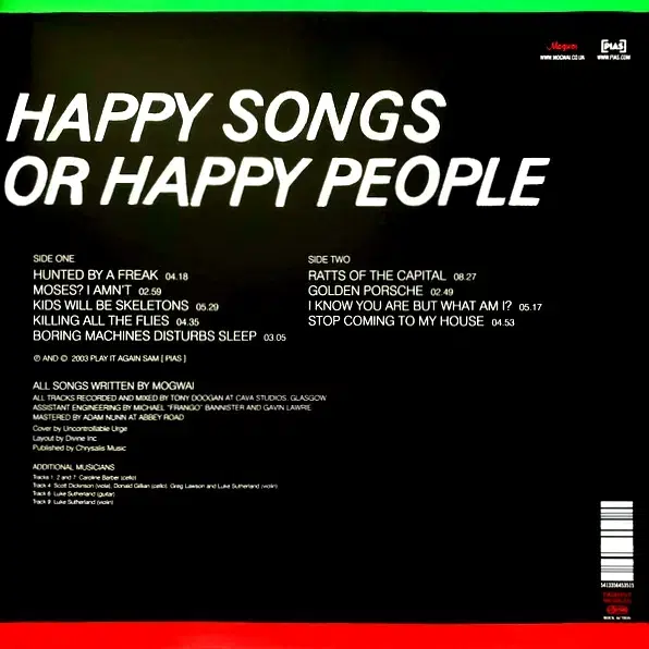 [LP] Mogwai - Happy Songs For 영국반2018민트급