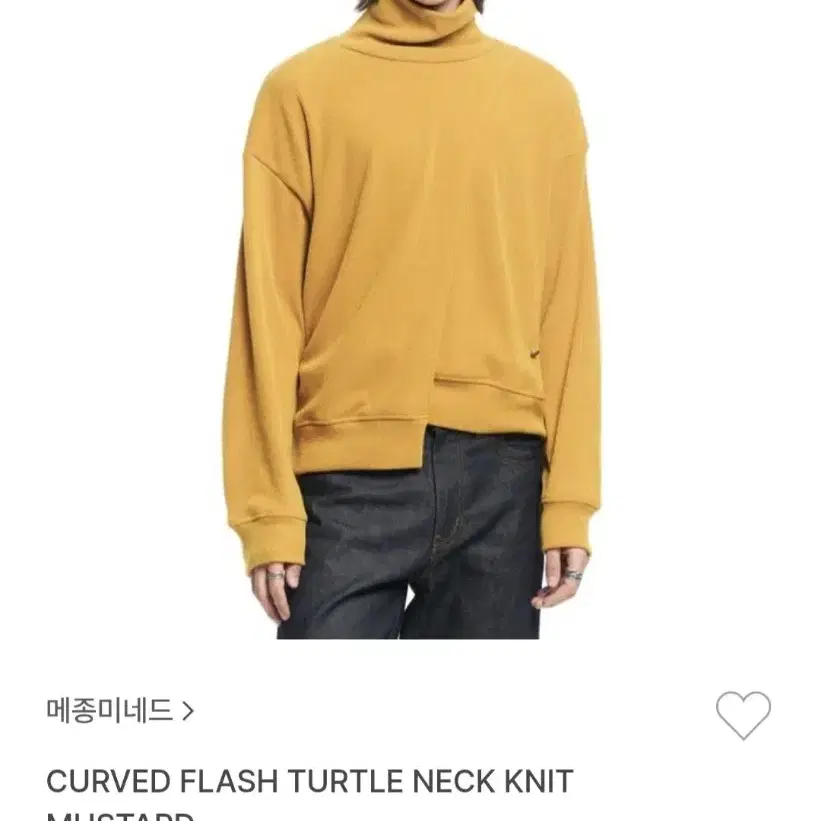 새상품CURVED FLASH TURTLE NECK KNITMUSTARD