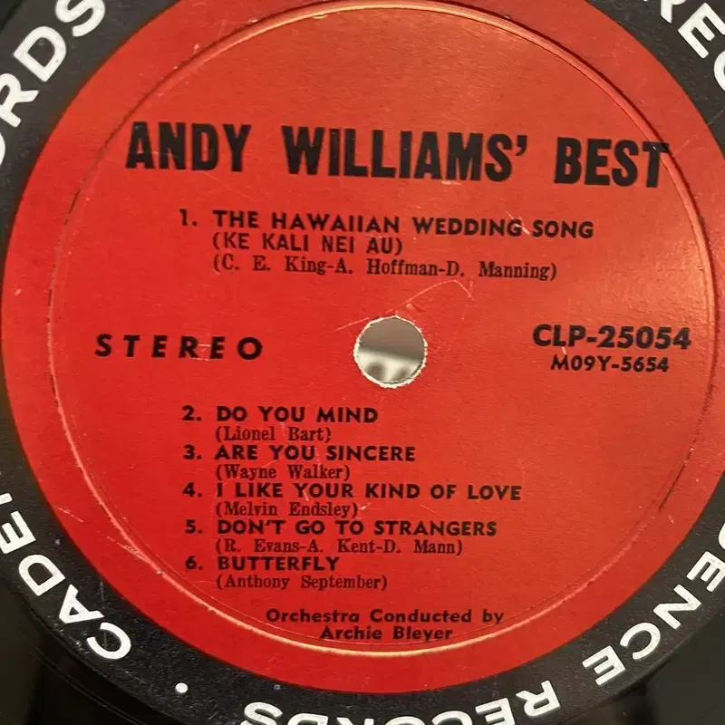 ANDY WILLIAMS BEST LP / AA6995