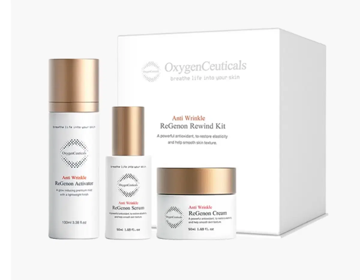 (NEW) Oxygensuticals Regenon 3-piece set (serum/cream/activator)