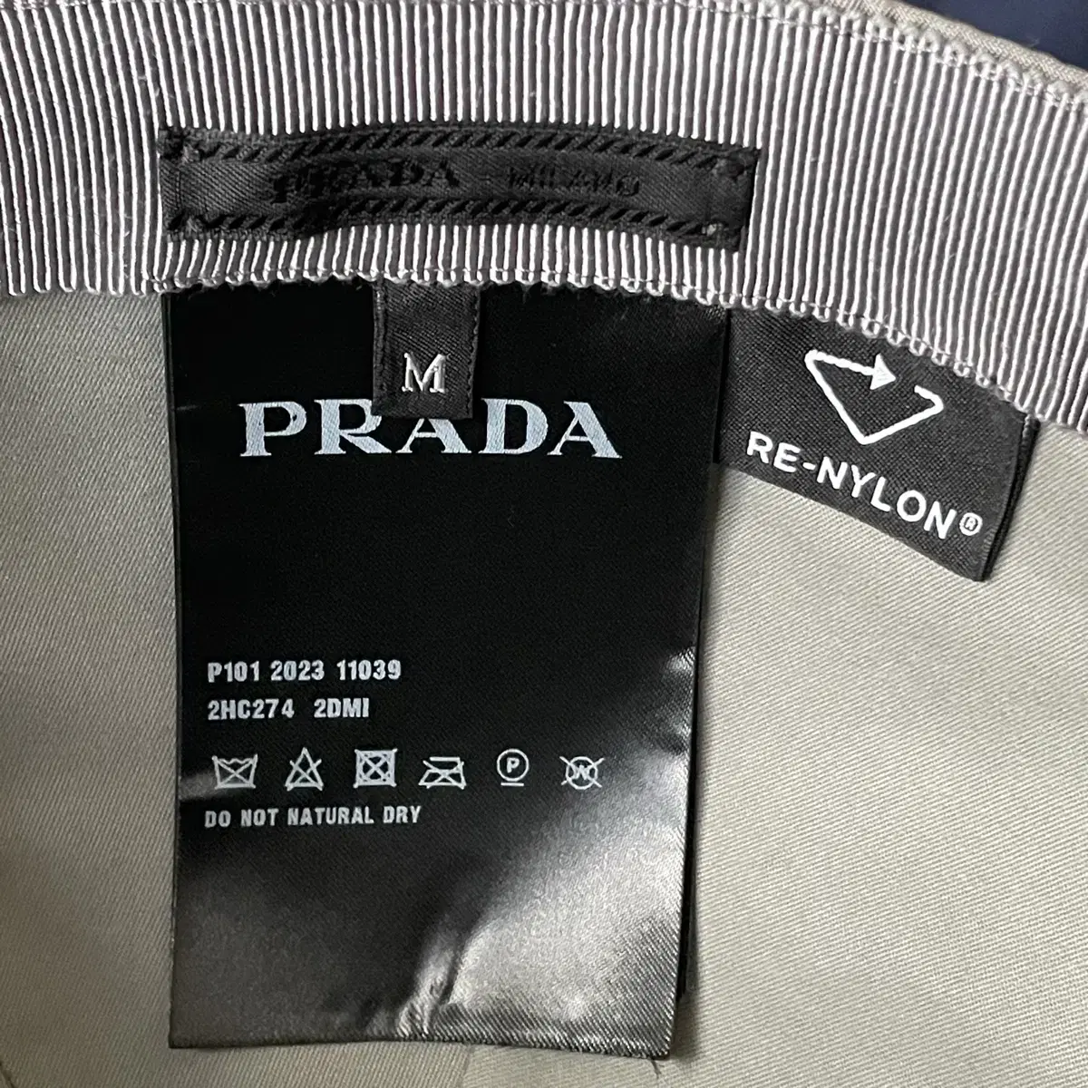 PRADA 나일론 볼캡 그레이 M