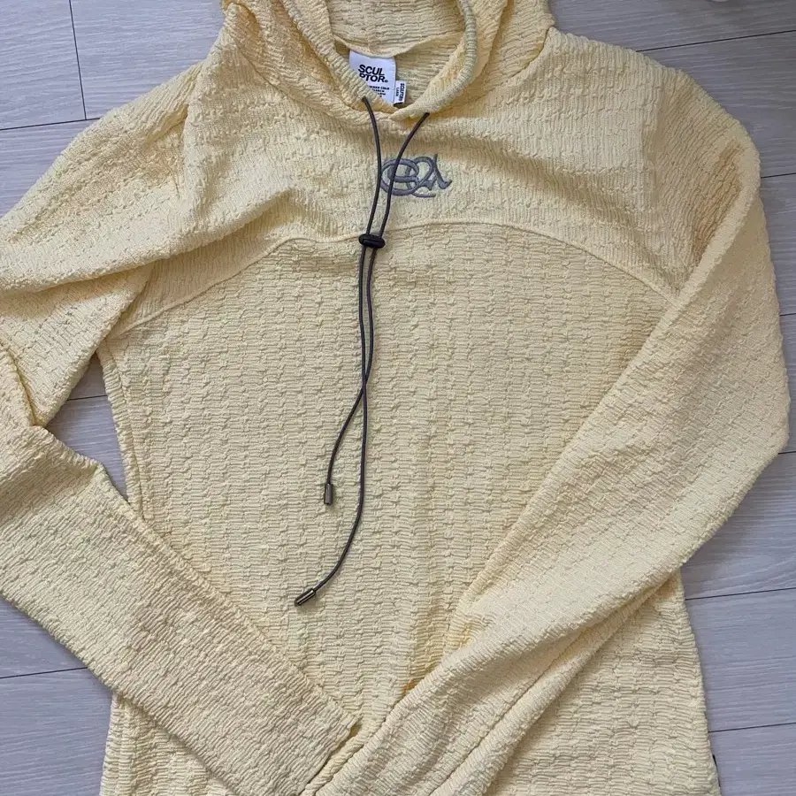 스컬프터 E-string crinkle hoodie lemon [L]