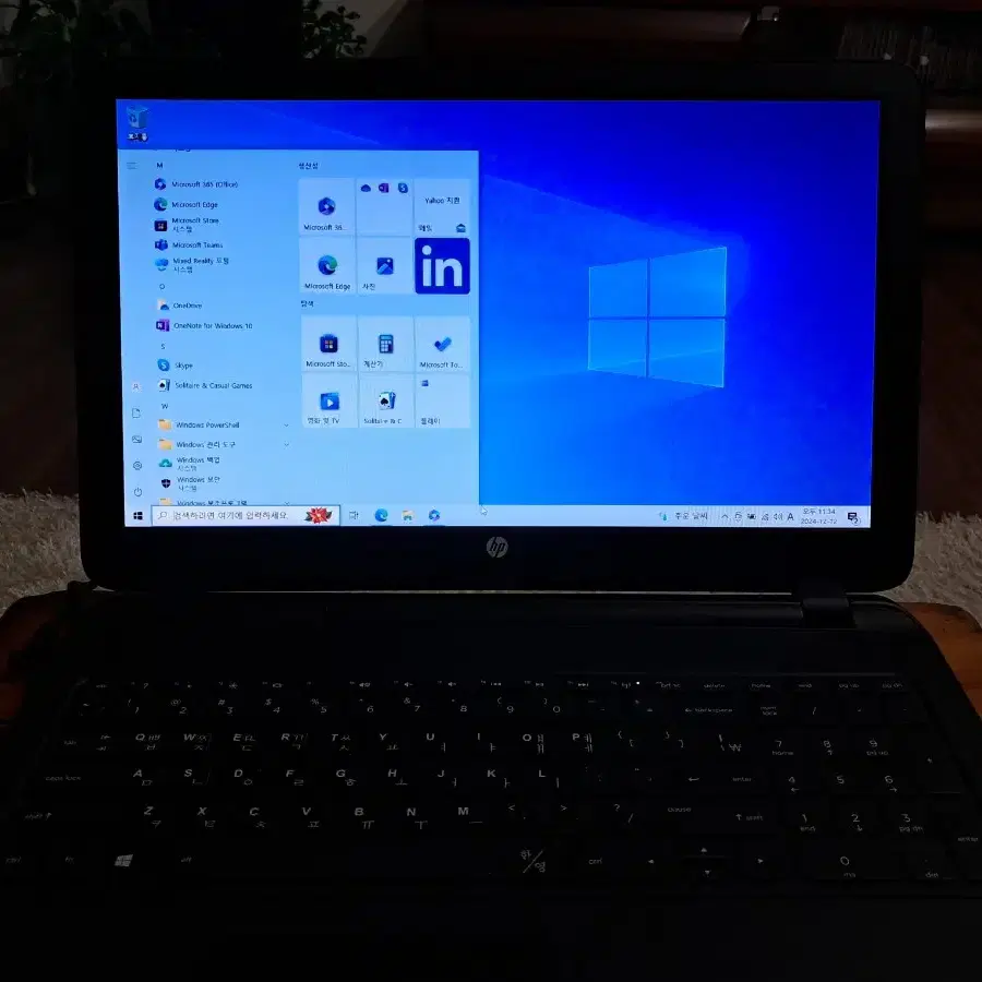 HP 15.6" 노트북 4GB, HDD500GB, WINDOW10