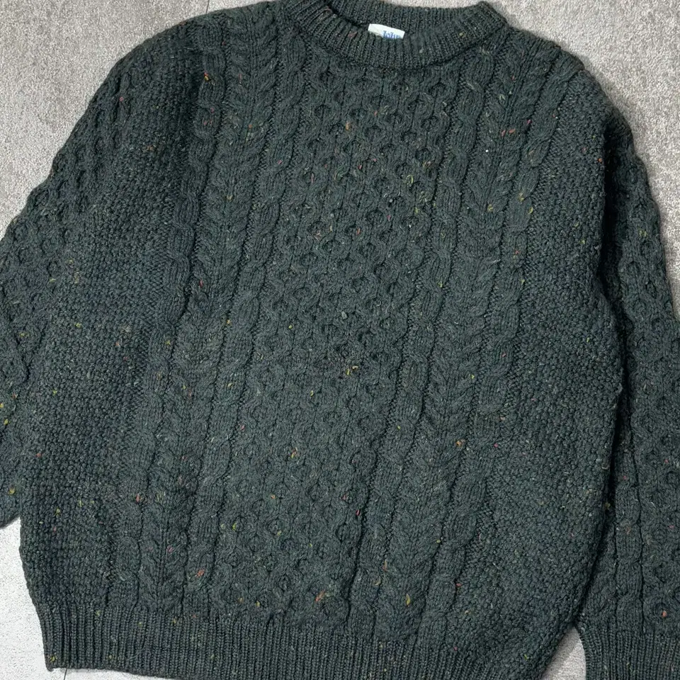 XL/ Green Cable Sweater/N36