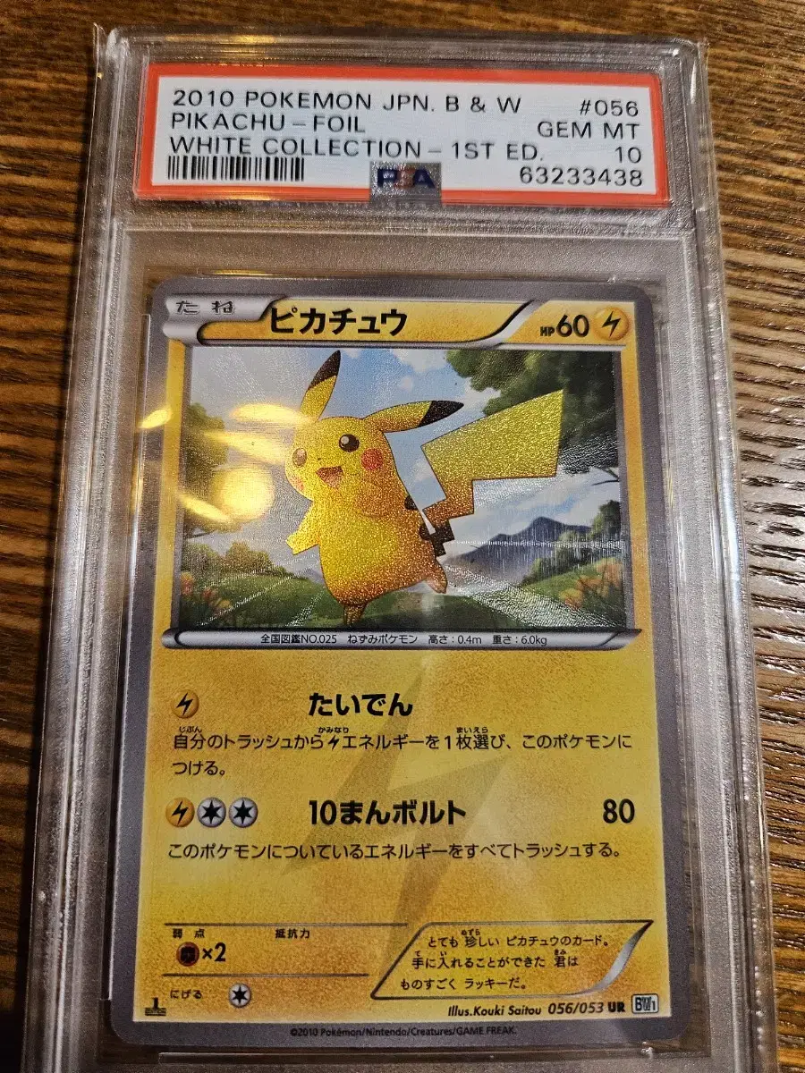 포켓몬카드  BW UR 피카츄 1st edition psa10