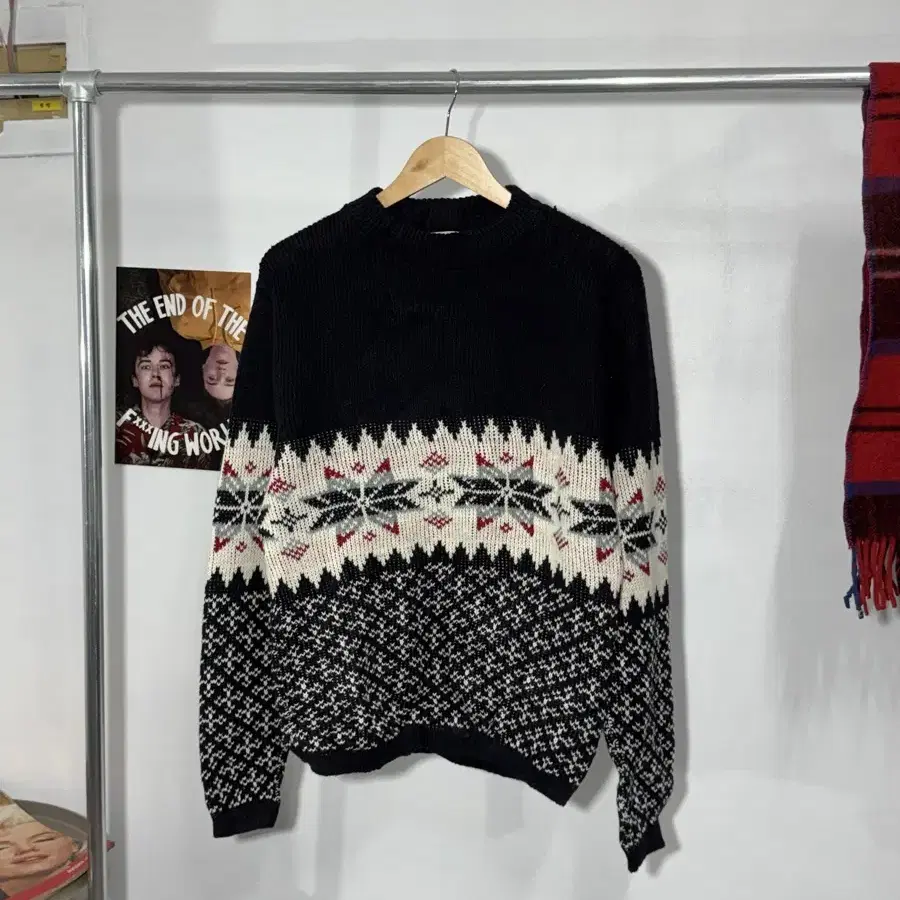 L/ Vintage Nordic Sweater /N39