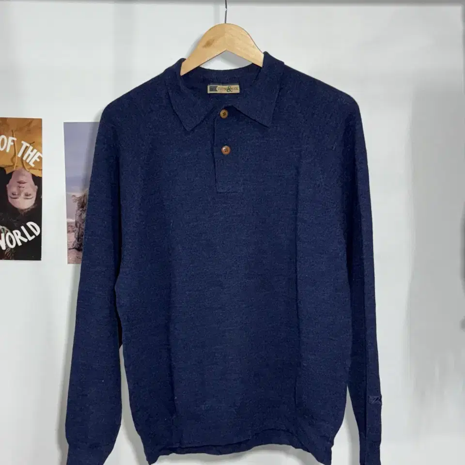 L/ Wool Navy Collar Knit /N40