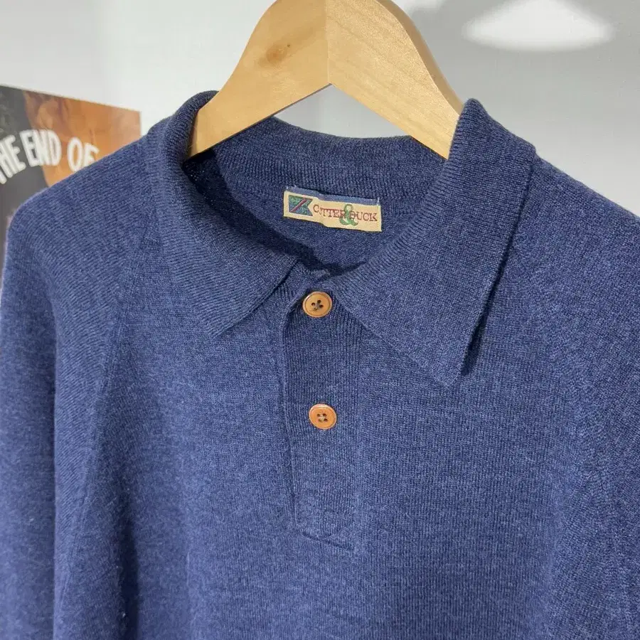 L/ Wool Navy Collar Knit /N40