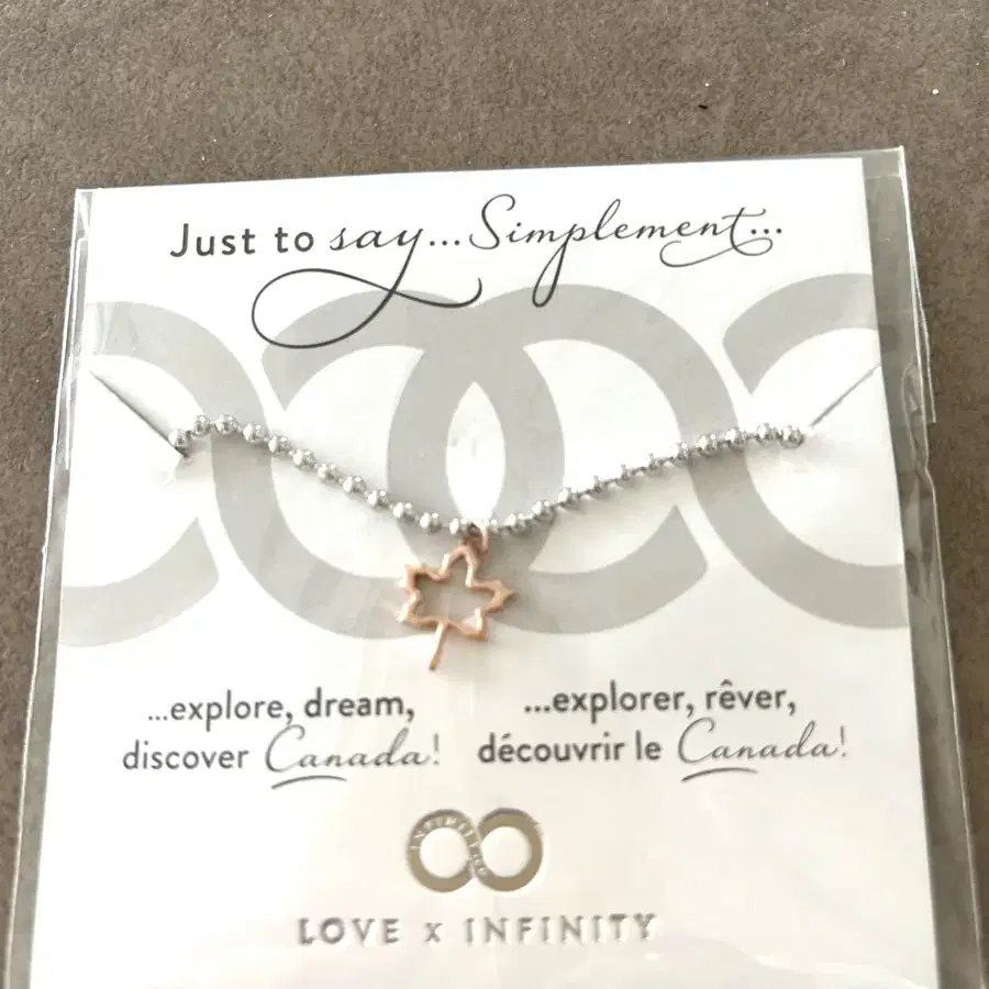 Canada Love Infinity 새제품,선물용,메이플 펜던트,순은