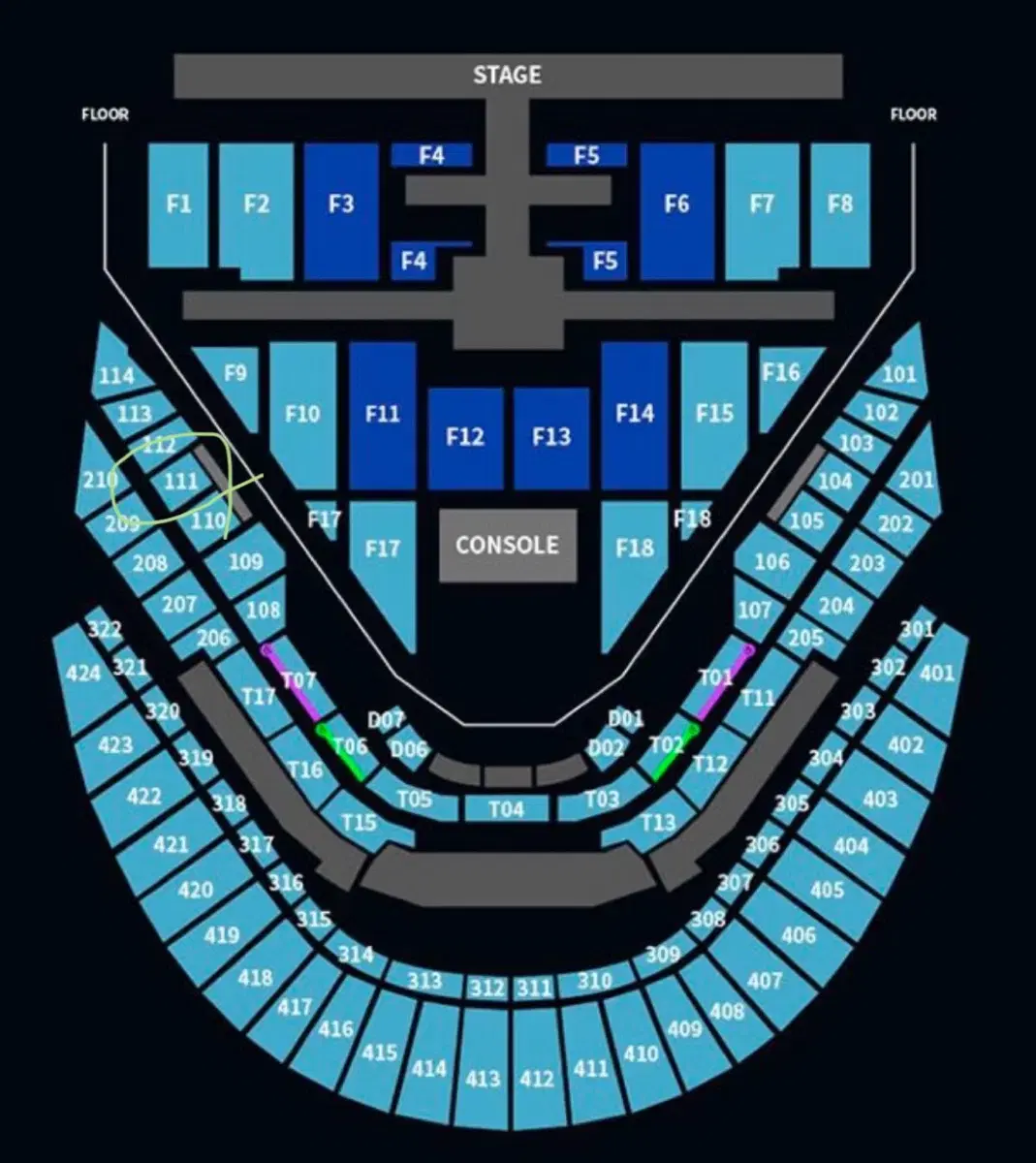 nct127 콘서트 첫콘 1층 양도 (111구역 N열)