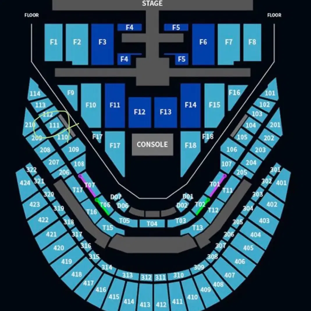 nct127 콘서트 첫콘 1층 양도 (111구역 N열)