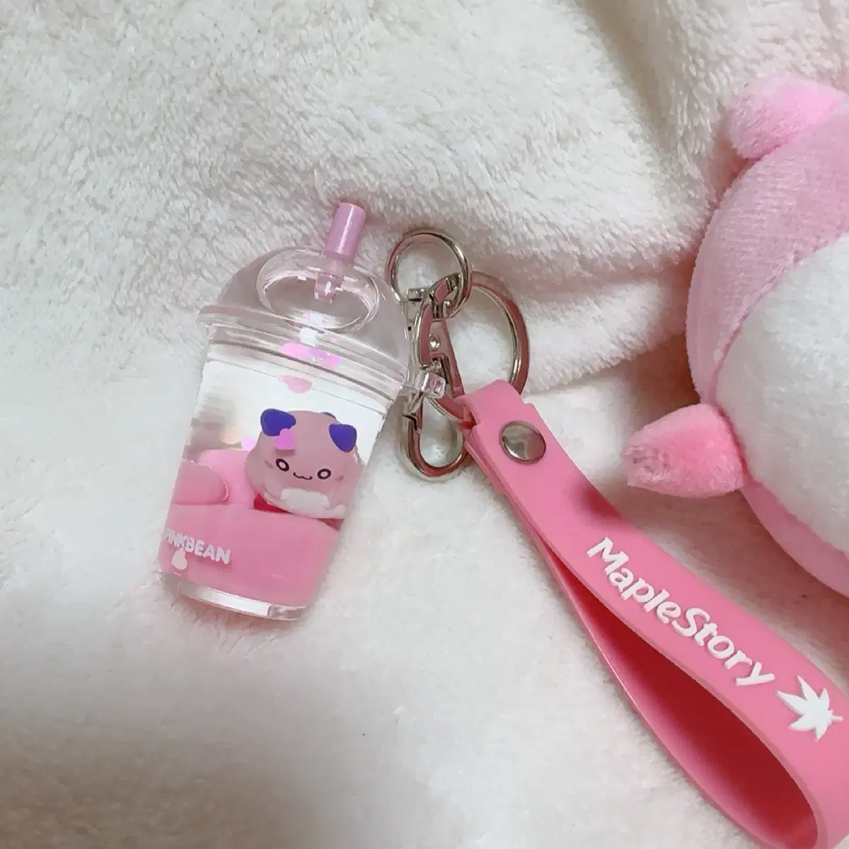 MapleStory Pink Bean Water Ball Juice Keyring