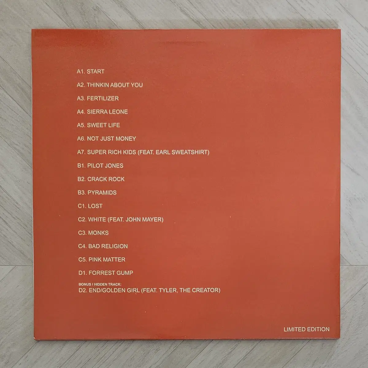 Frank Ocean - Channel Orange 컬러 2 LP 부틀렉