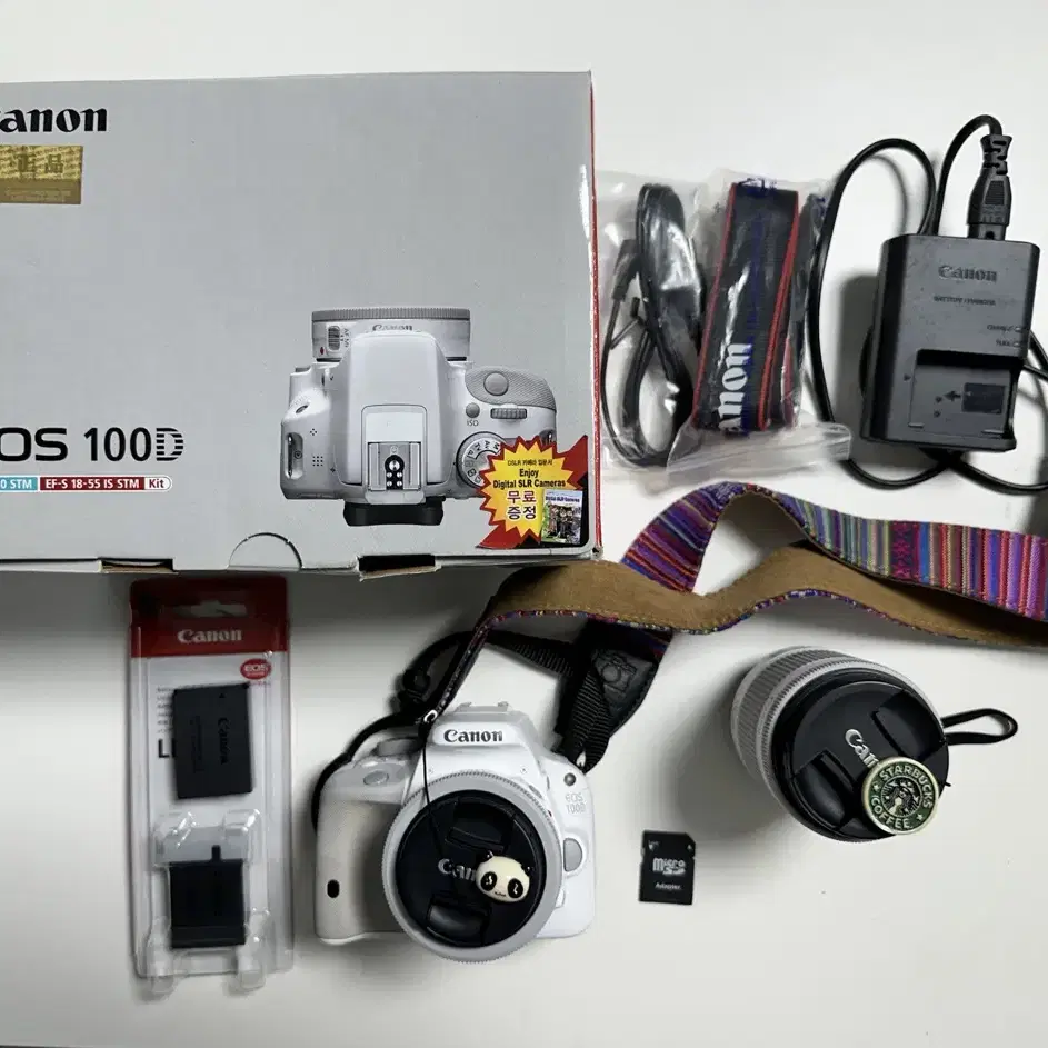 캐논 EOS 100D 화이트 (18-55렌즈+팬케이크 렌즈,배터리 2EA