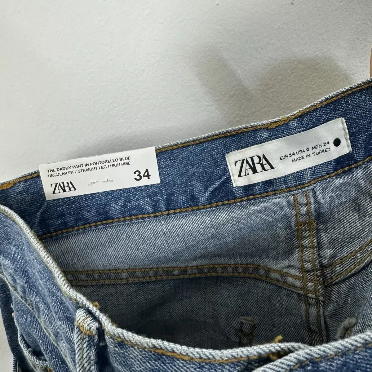 ZARA 자라 대디 데님 팬츠 와이드 청바지 EUR34  J3