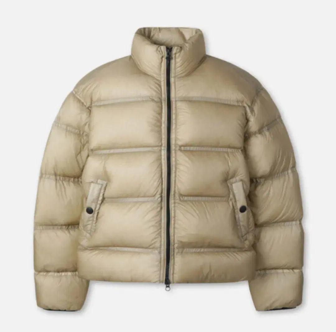 Head goose down padded beige DD shell style goose down jacket