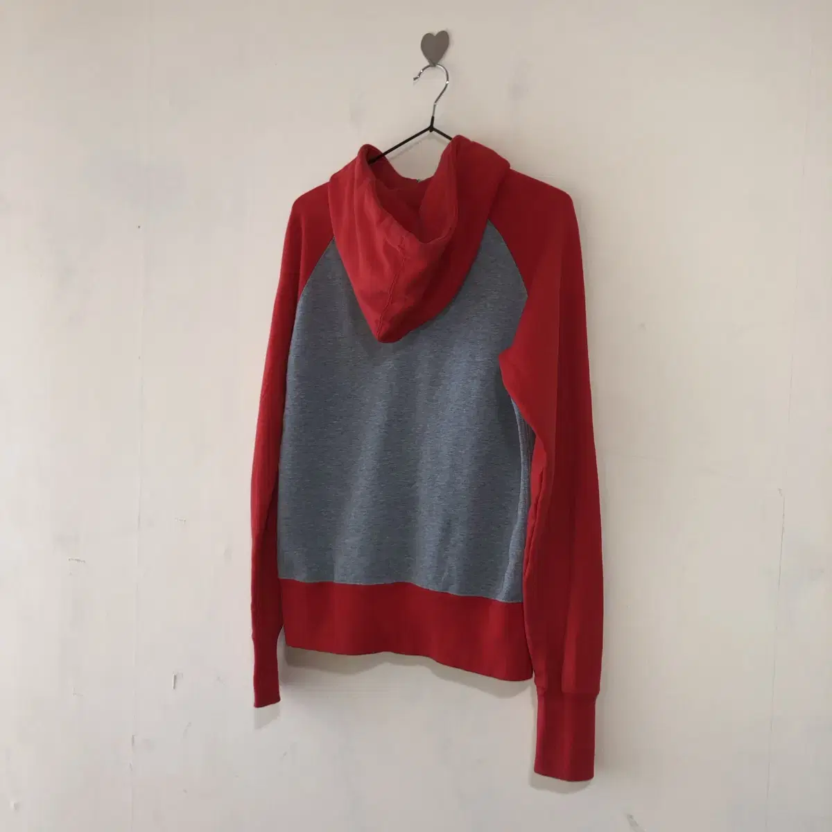 Vintage Nike red raglan hood zip up