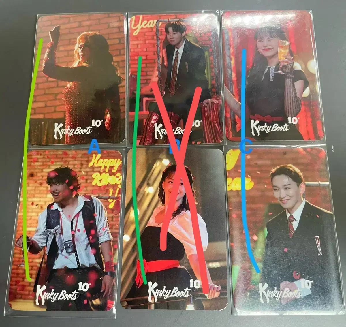 Kinky Boots Photo Card Kang Hongseok/Kim Jiwoo/Nayeon Nahana/Kim Sungkyu/Kim Ho Young/Sim Jaehyun