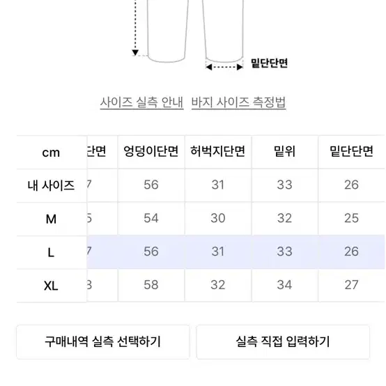 [미착용] 나일론 카고 팬츠  L