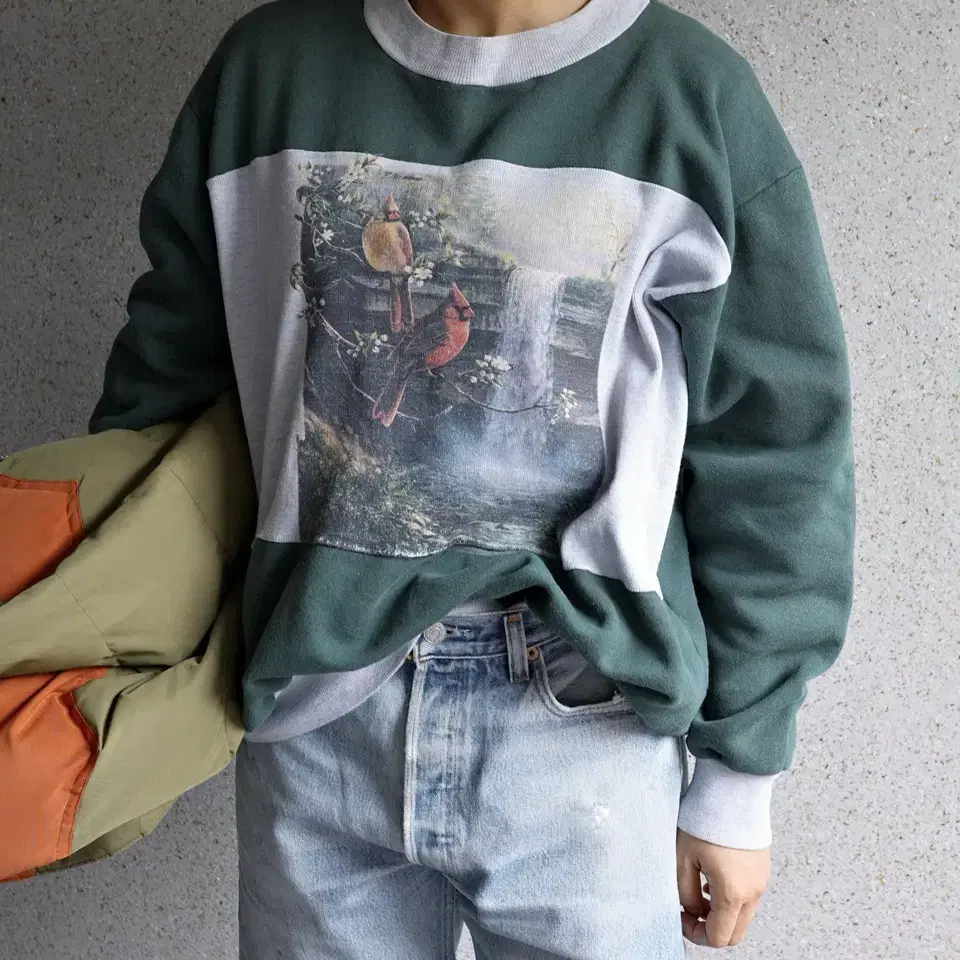 80s Nature Pattern Two tone sweatshirts