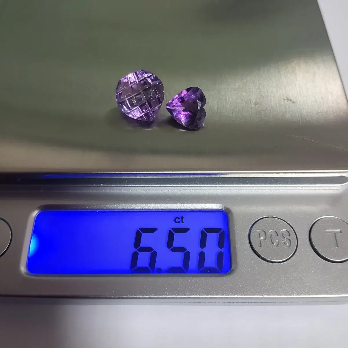 하트자수정 2점 6.5ct