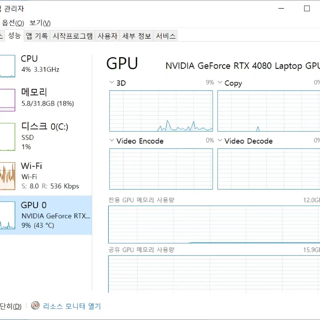 i7-13700H 램 32기가 4080 노트북 팝니다