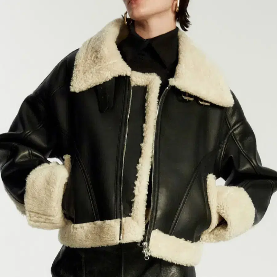 리메크 Wide Collar Shearling Jacket 무스탕 자켓