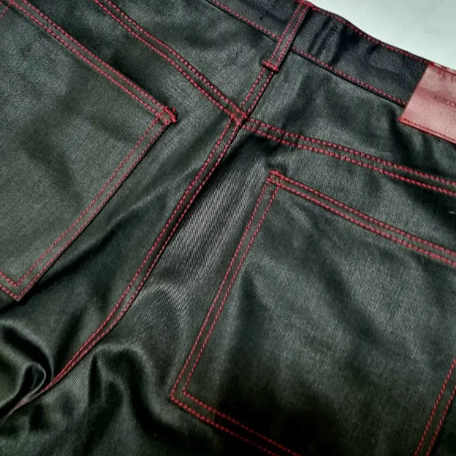 새상품SIDE STITCH COATING DENIM PANTS BLACK