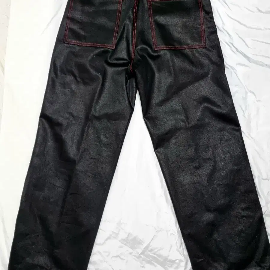 새상품SIDE STITCH COATING DENIM PANTS BLACK