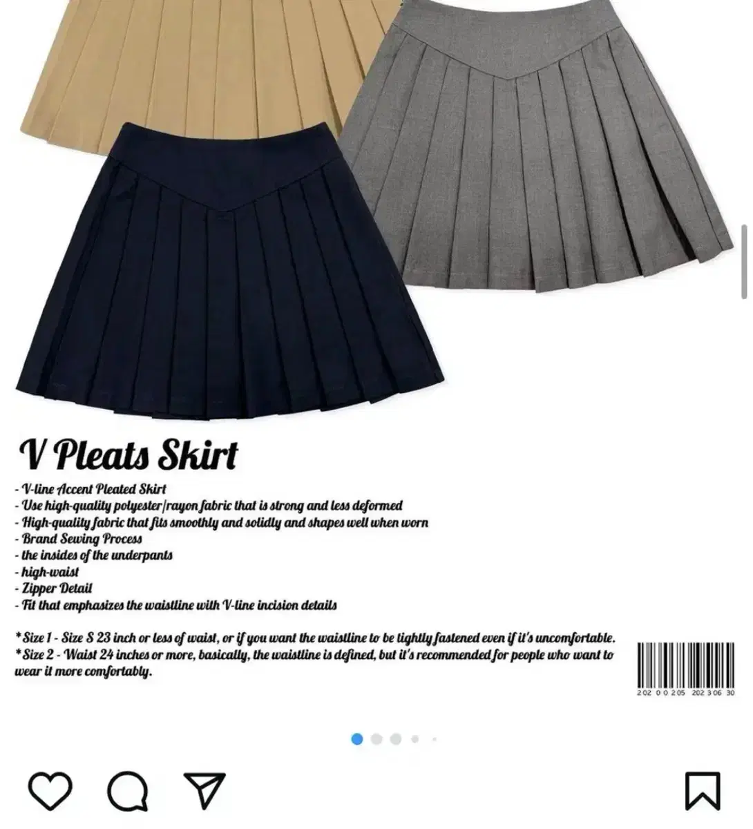 페일제이드  V Pleats Skirt grey