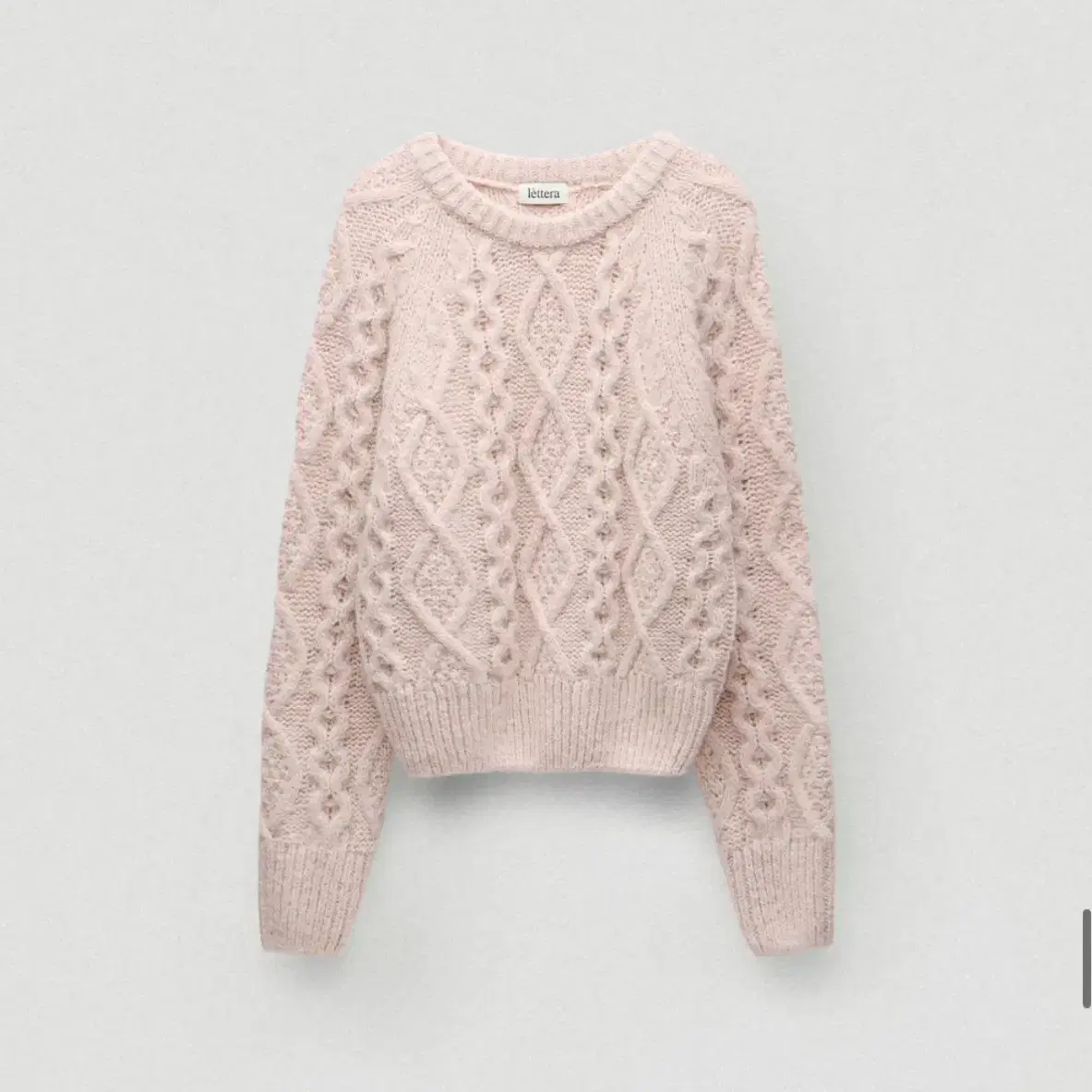 레테라 Heavywool Alpaca Fisherman Knit pink