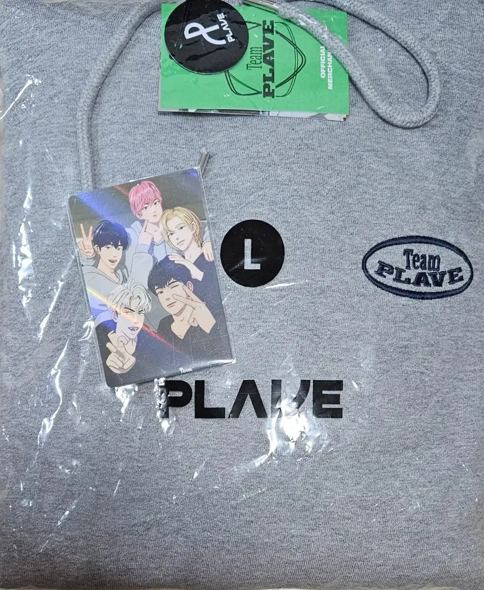 Plave official goods Team Plave Hoodie Grey L Big Poka Photocard Bulk