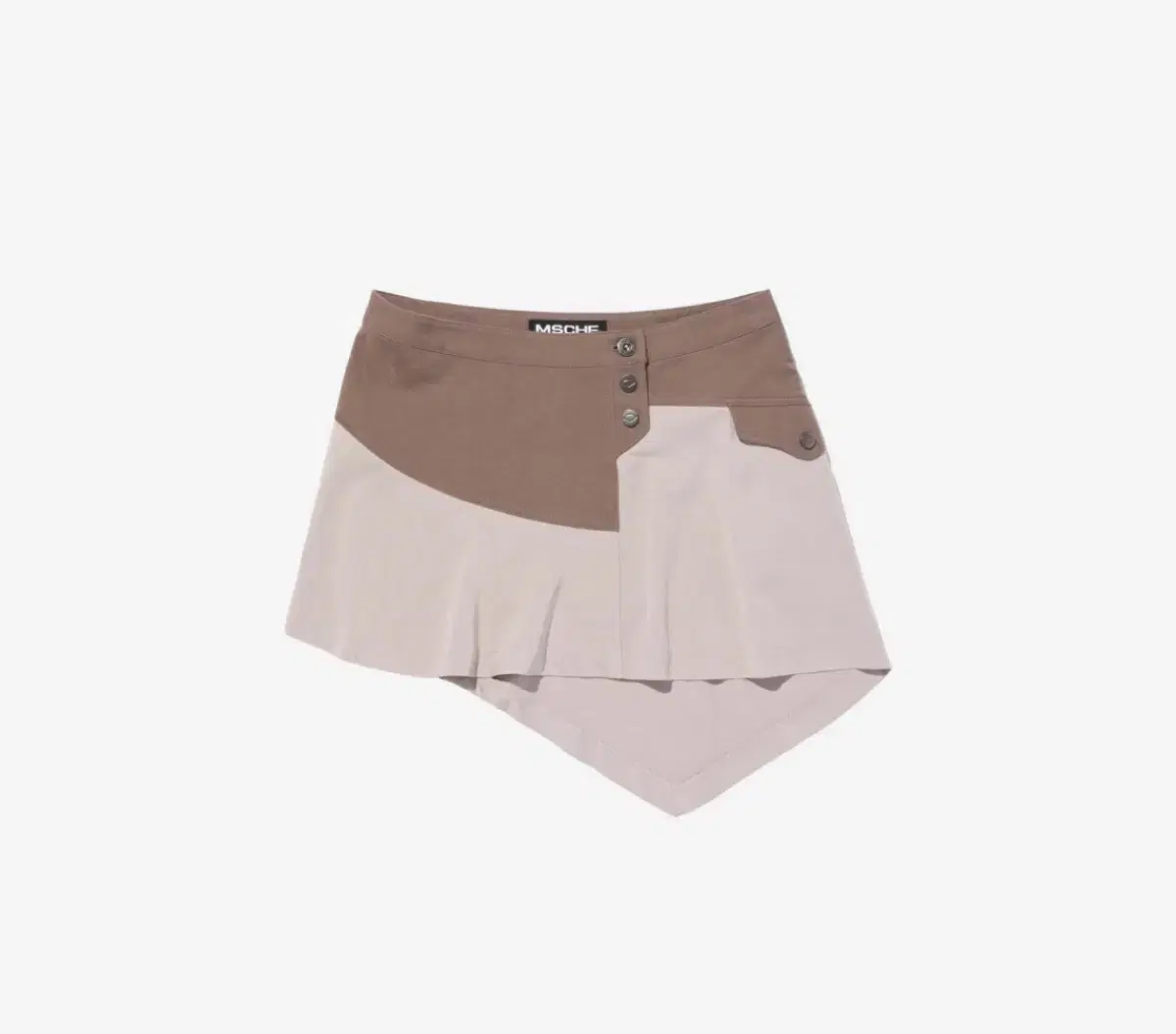 미스치프 스커트ASYMMETRIC TWO-TONE MINI SKIRT