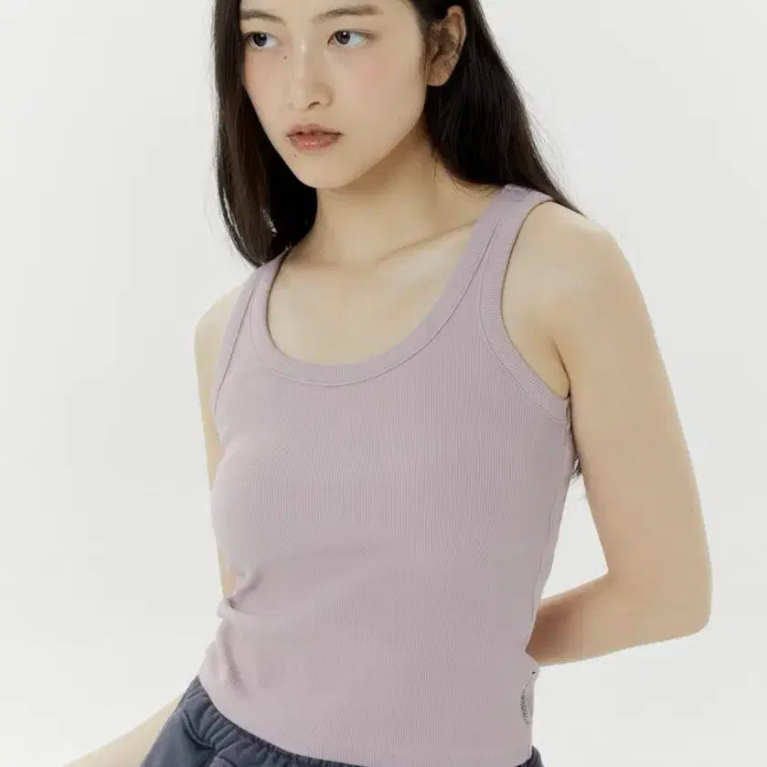 무브웜 solid tank top iris pink M