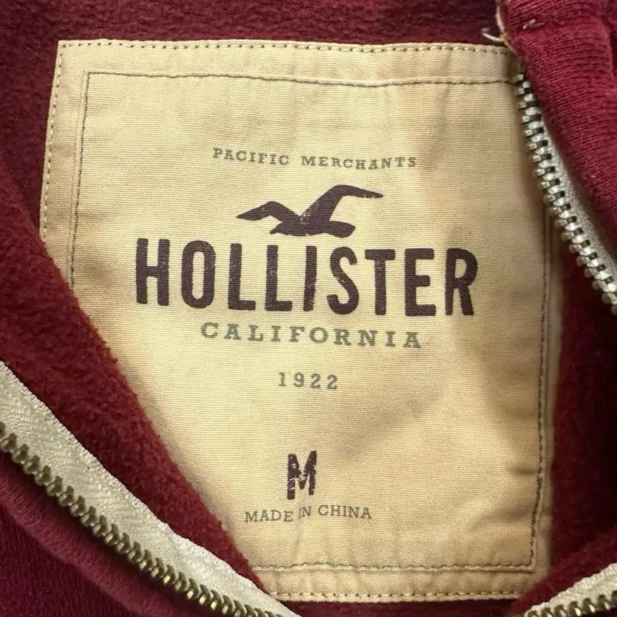 Hollister 홀리스터 딮버건디 올드스쿨 y2k 희귀 후드집업 져지(